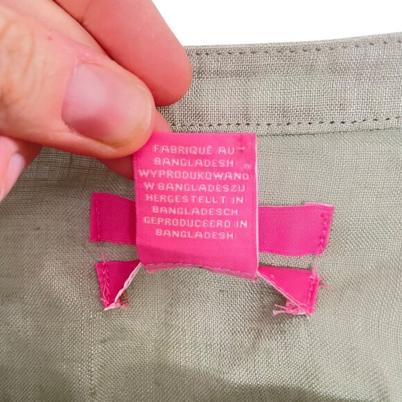 Isaac Mizrahi New York Womens Green 100% Linen Button-Up Blouse Size M Pockets - Picture 4 of 7